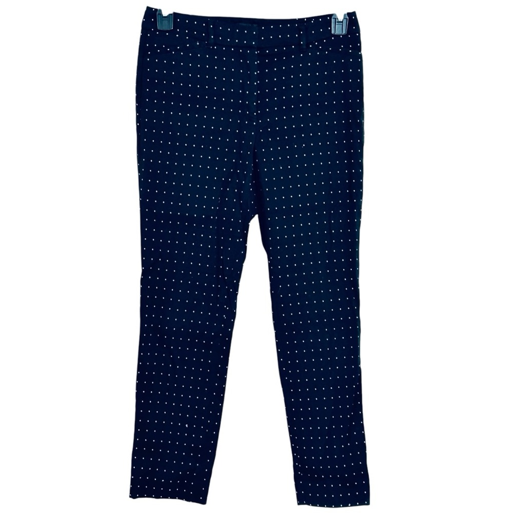 White House Black Market The Slim Ankle Pants Size 6 Black Polka Dot